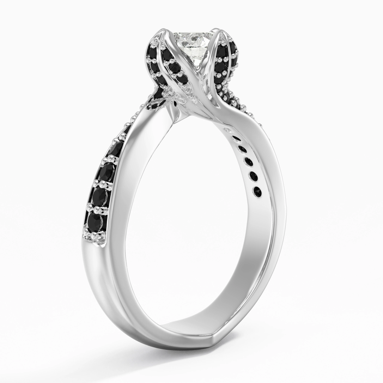 White Cubic Zirconia Engagement Ring