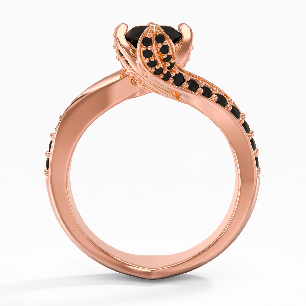 Black Cubic Zirconia Engagement Ring