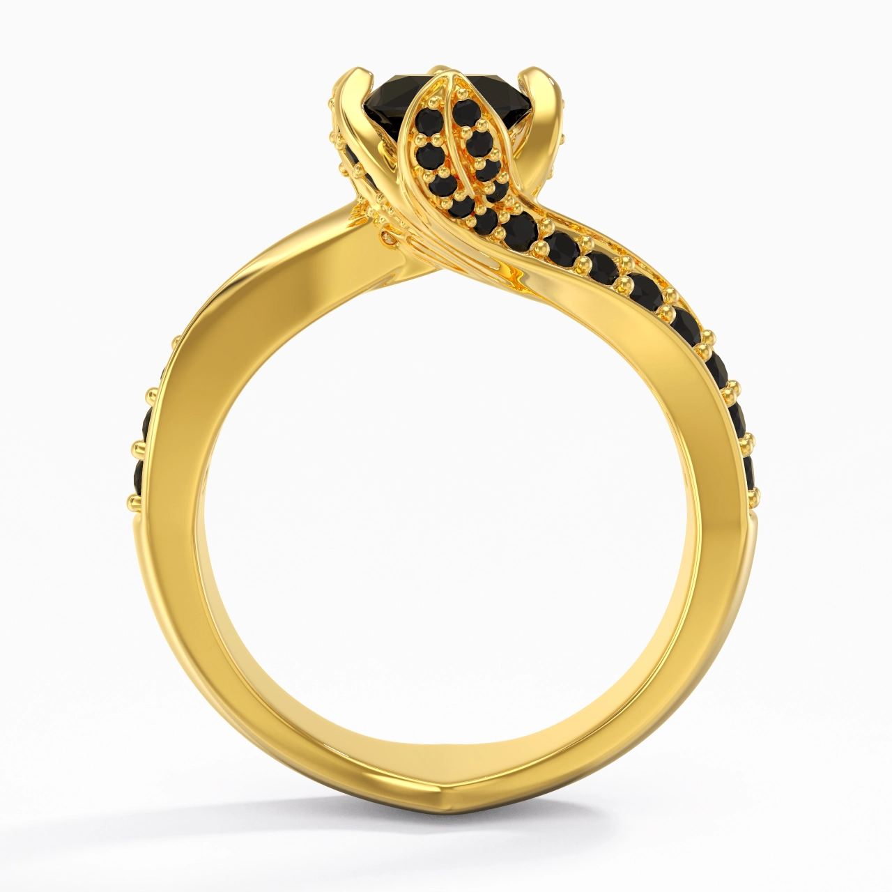 Black Cubic Zirconia Engagement Ring