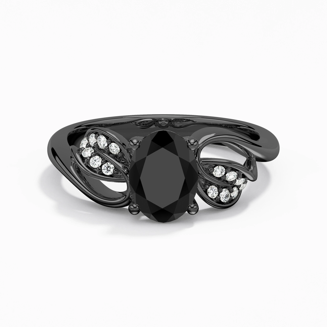 Black Cubic Zirconia Engagement Ring