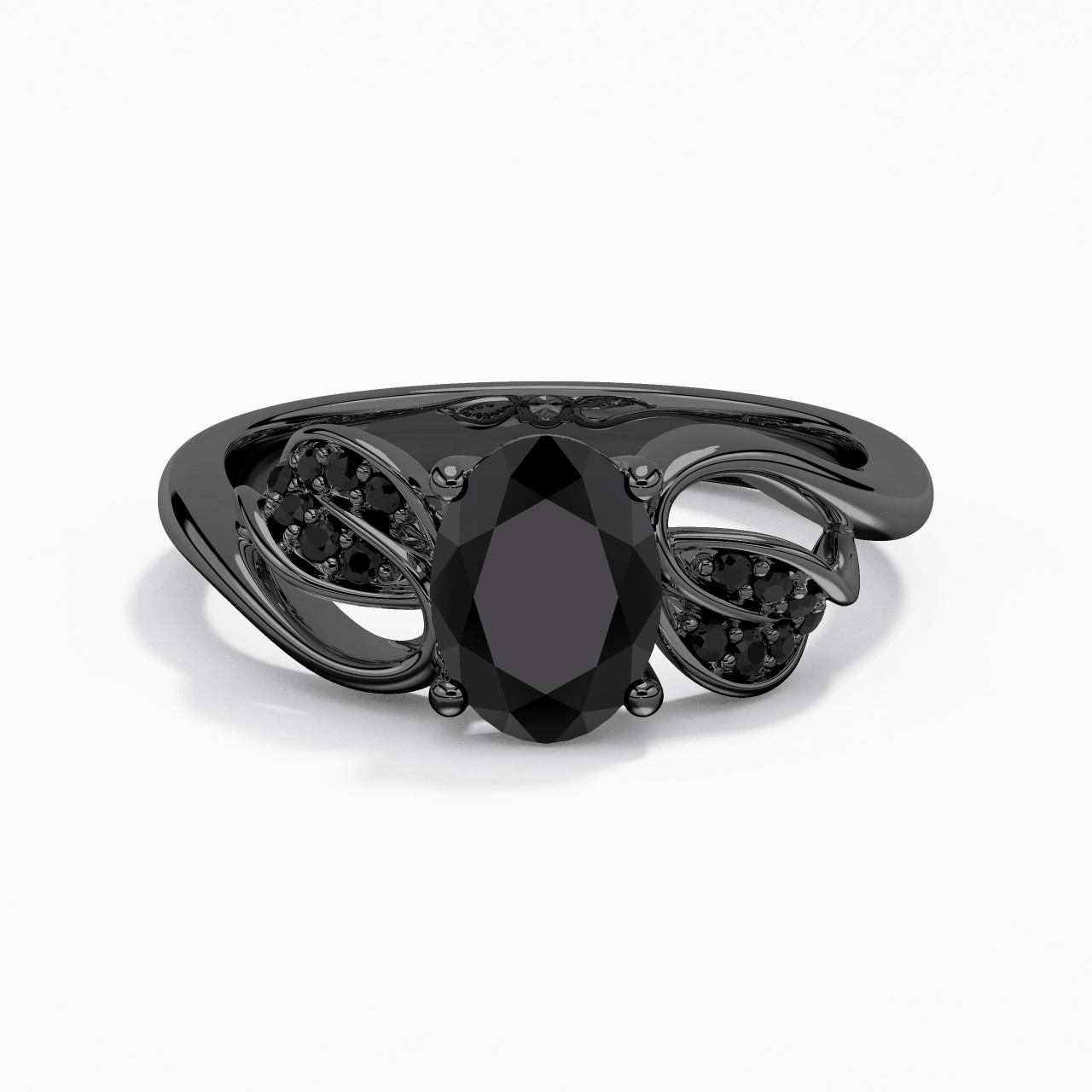 Noir Zircon cubique Bague de fiançailles