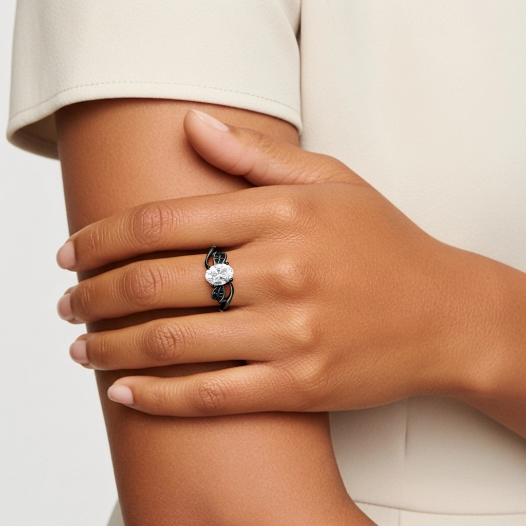 White Cubic Zirconia Engagement Ring