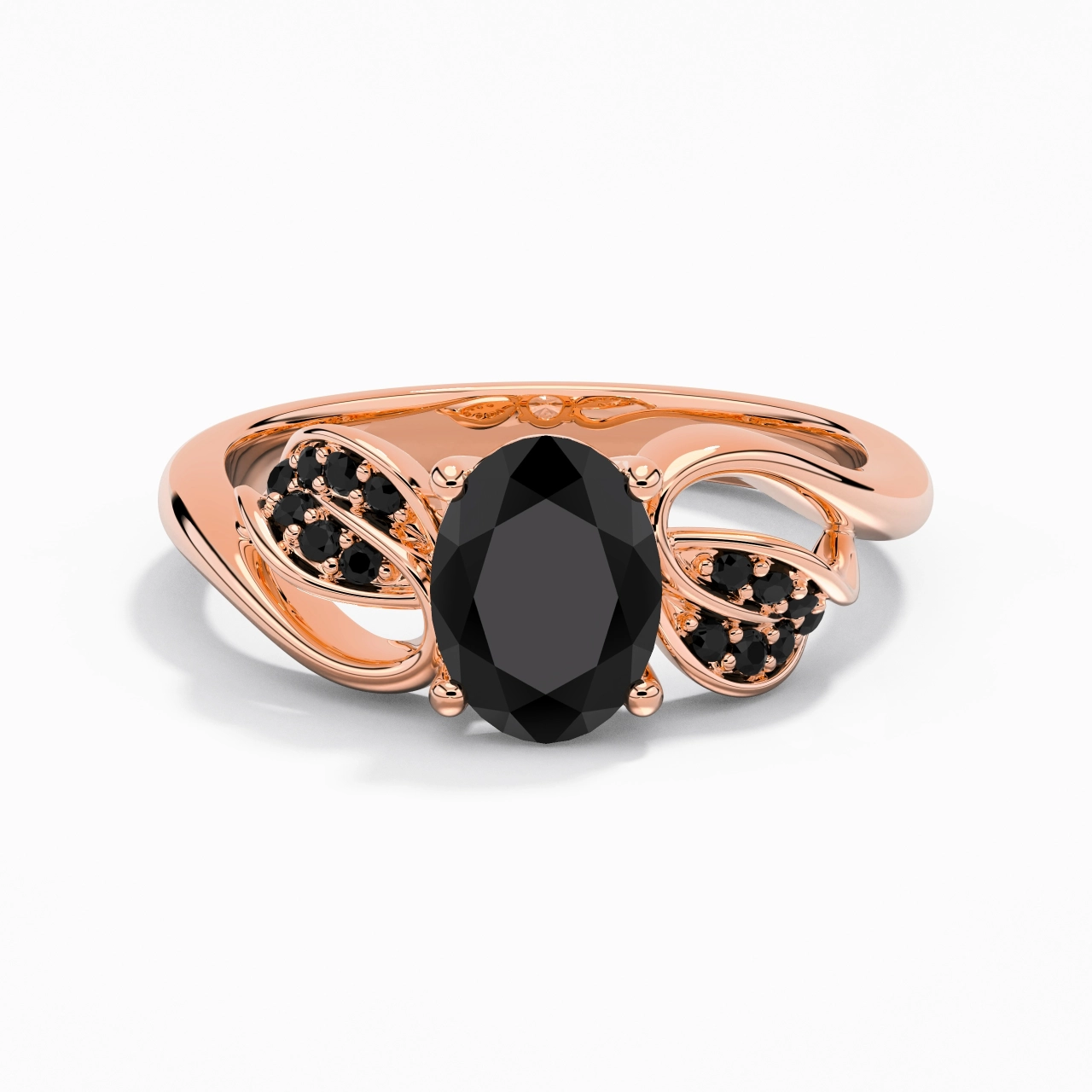 Black Cubic Zirconia Engagement Ring