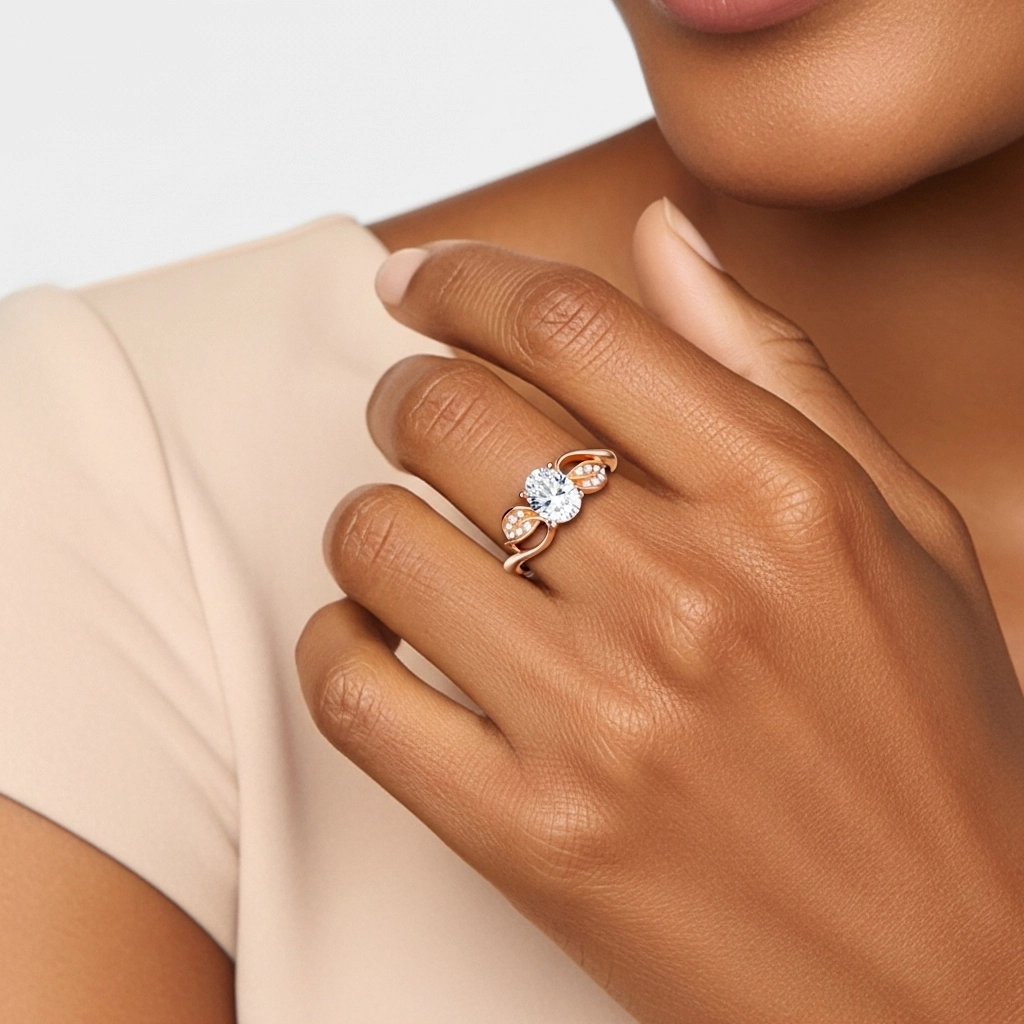 Leaf Prong Engagement Ring 1.50ct Moissanite