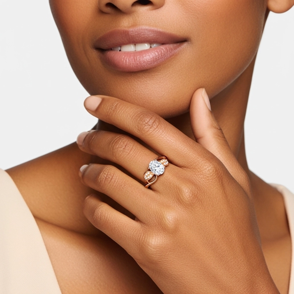 Leaf Prong Engagement Ring 1.50ct Moissanite