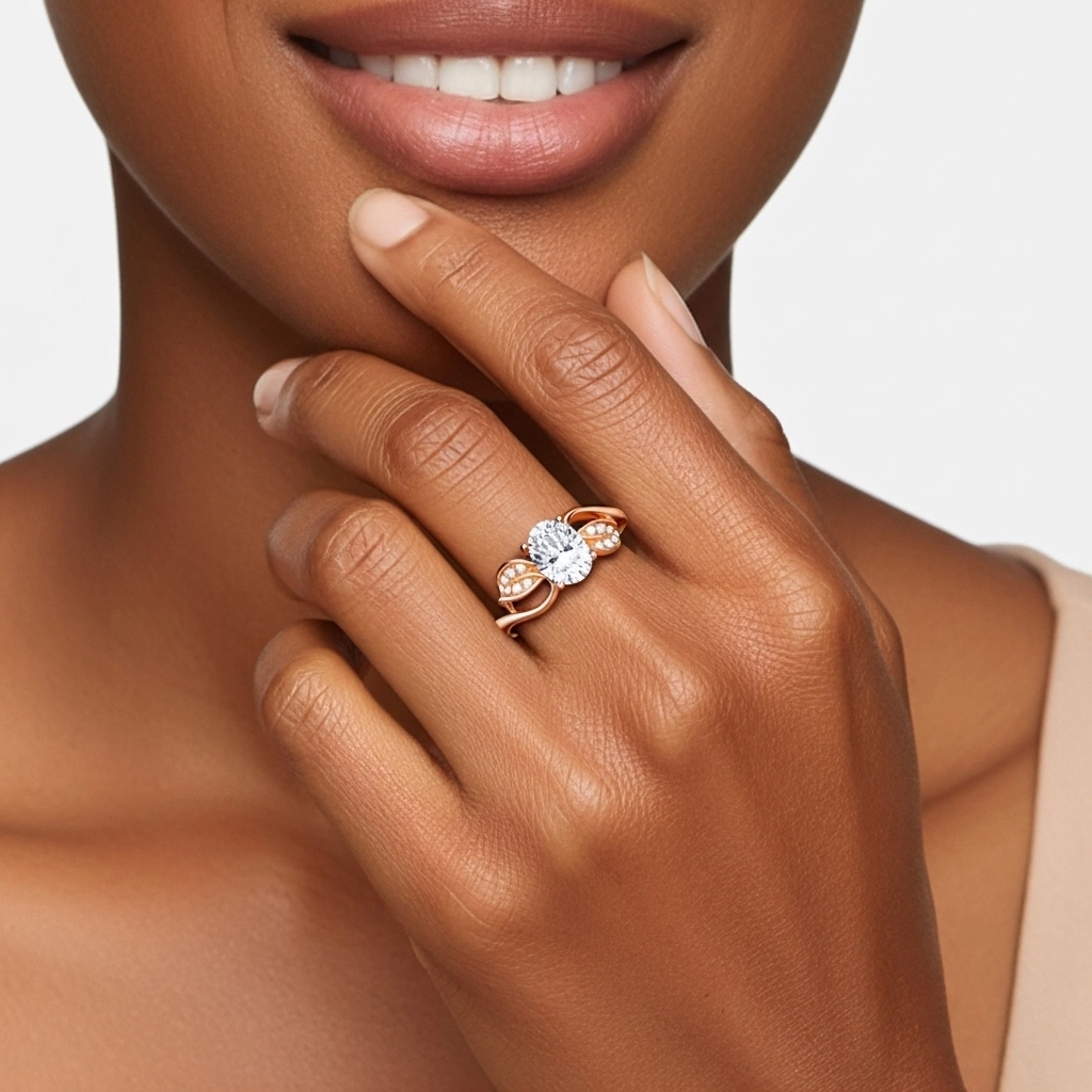 Leaf Prong Engagement Ring 1.50ct Moissanite