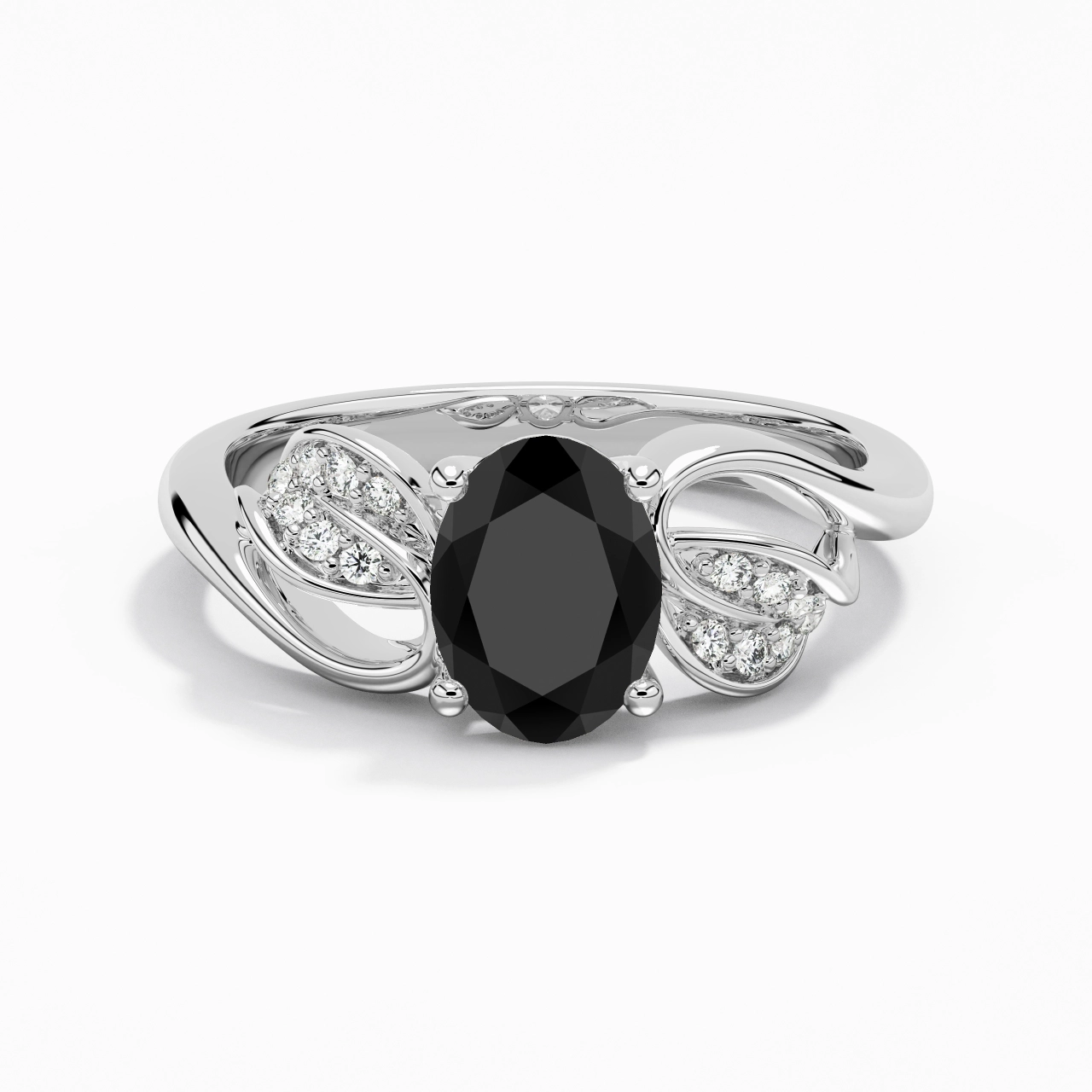 Black Cubic Zirconia Engagement Ring