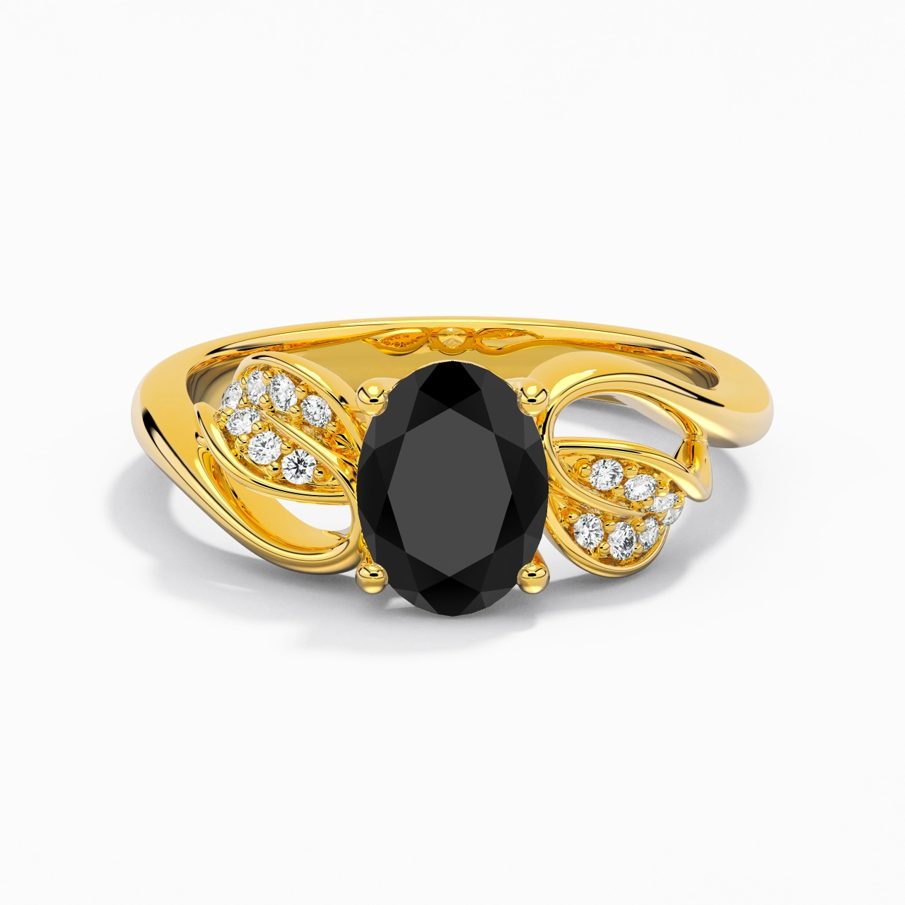 Black Cubic Zirconia Engagement Ring