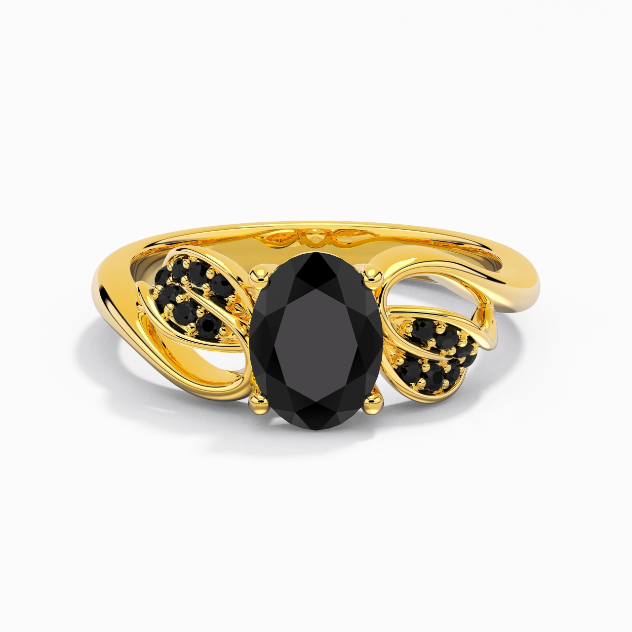 Noir Zircon cubique Bague de fiançailles