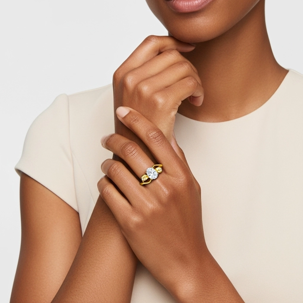 Leaf Prong Engagement Ring 1.50ct Moissanite