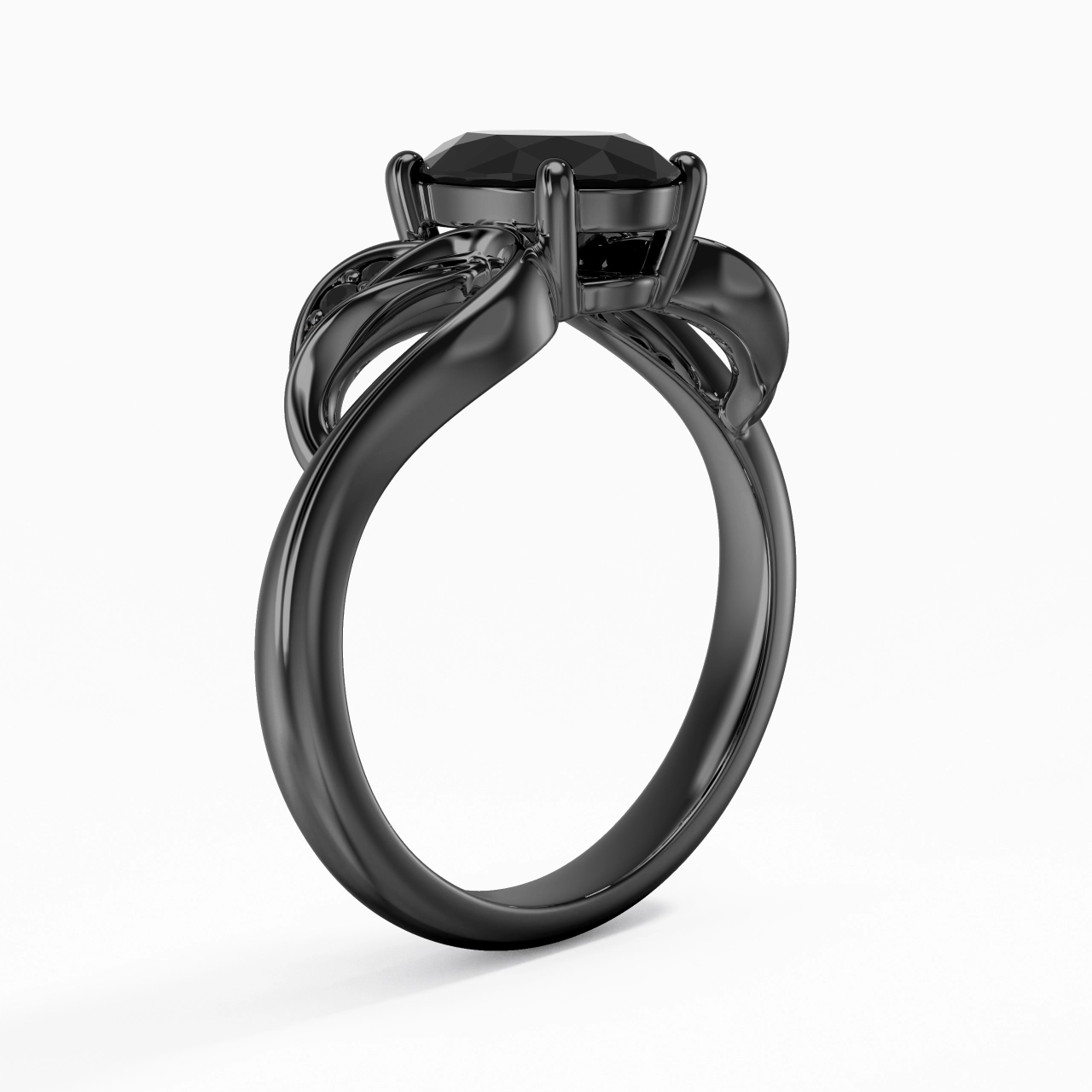 Noir Zircon cubique Bague de fiançailles