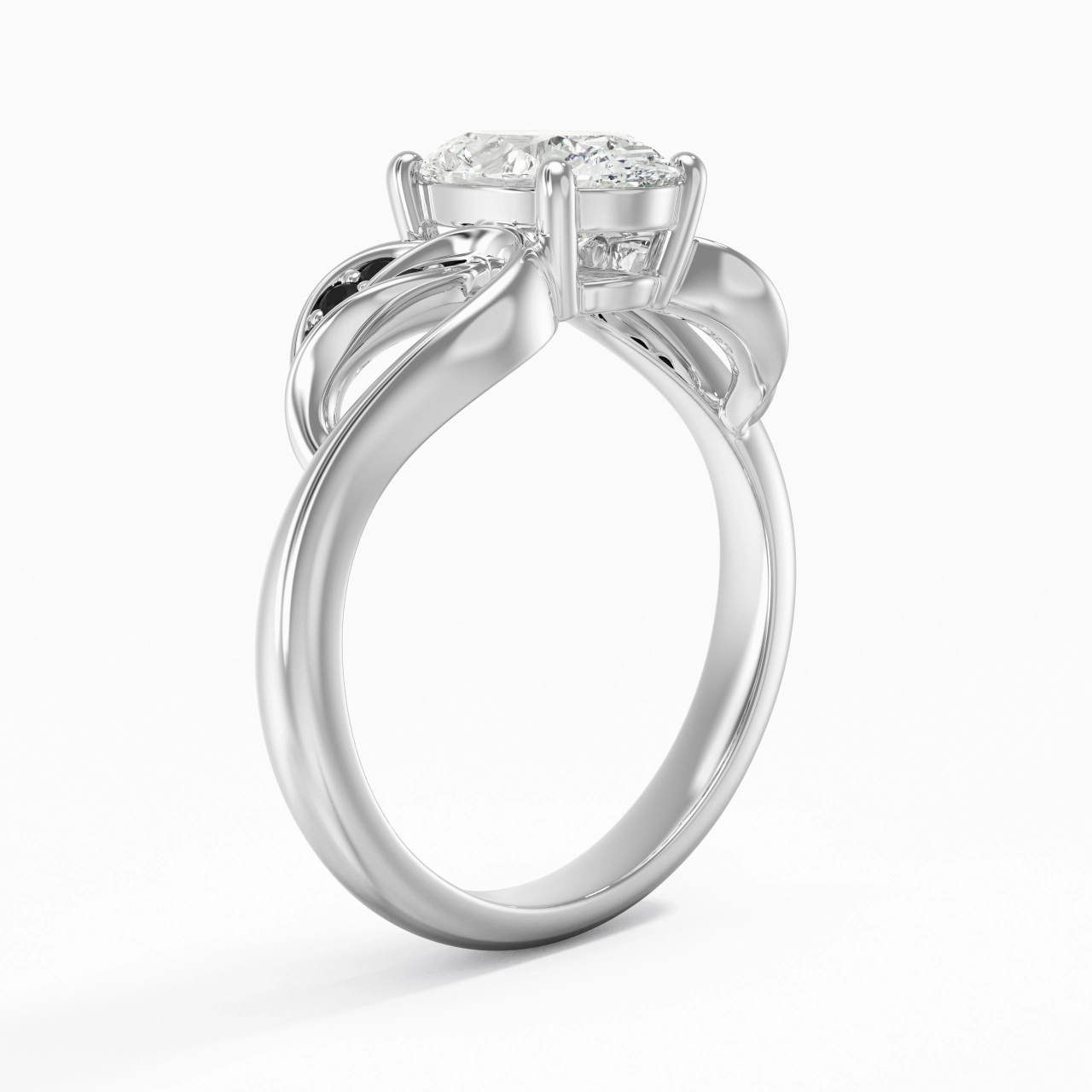 White Cubic Zirconia Engagement Ring