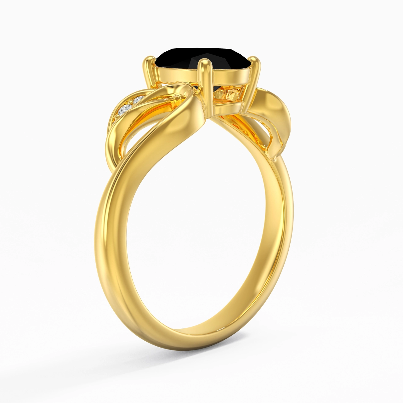 Black Cubic Zirconia Engagement Ring