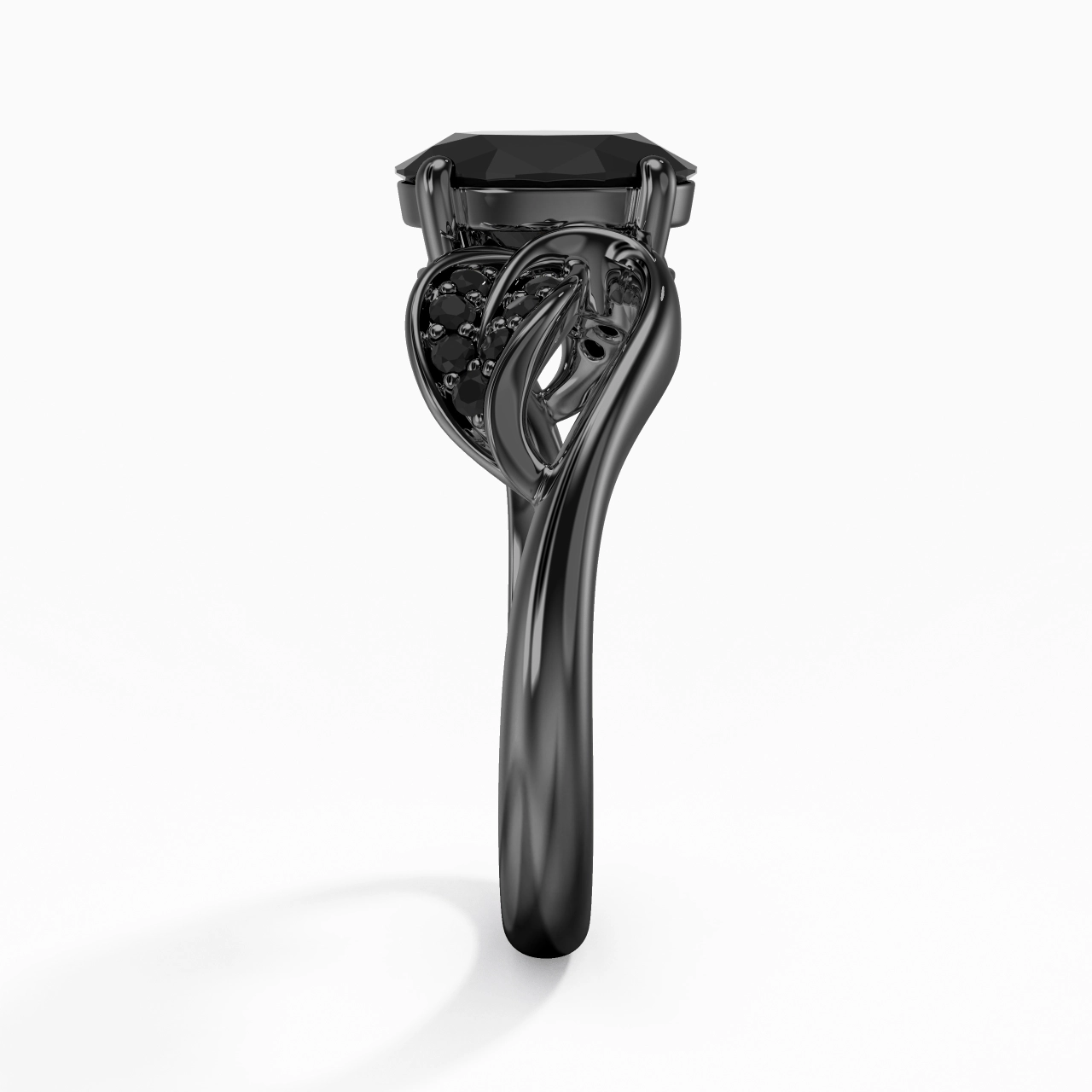 Noir Zircon cubique Bague de fiançailles