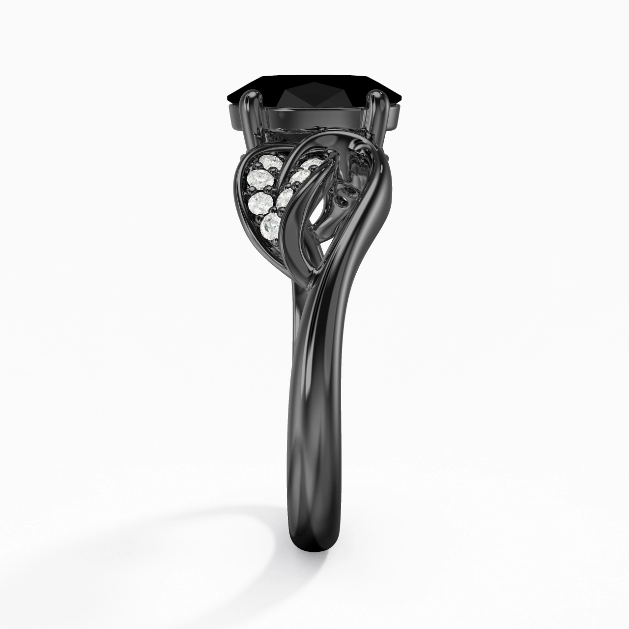 Black Cubic Zirconia Engagement Ring