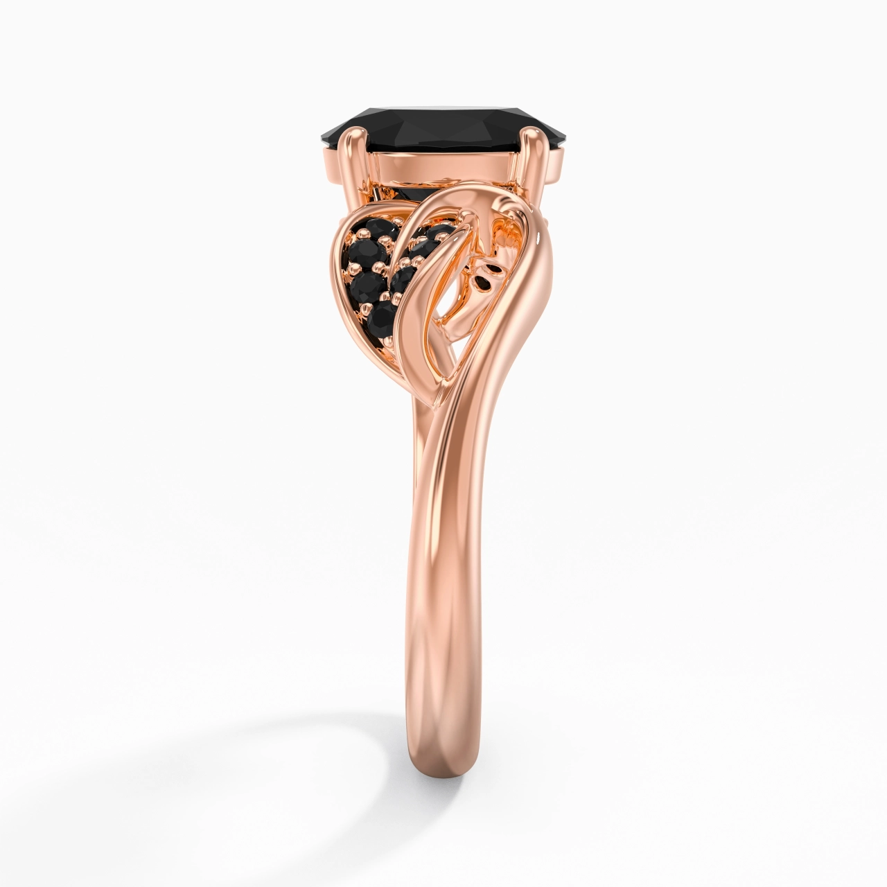 Black Cubic Zirconia Engagement Ring
