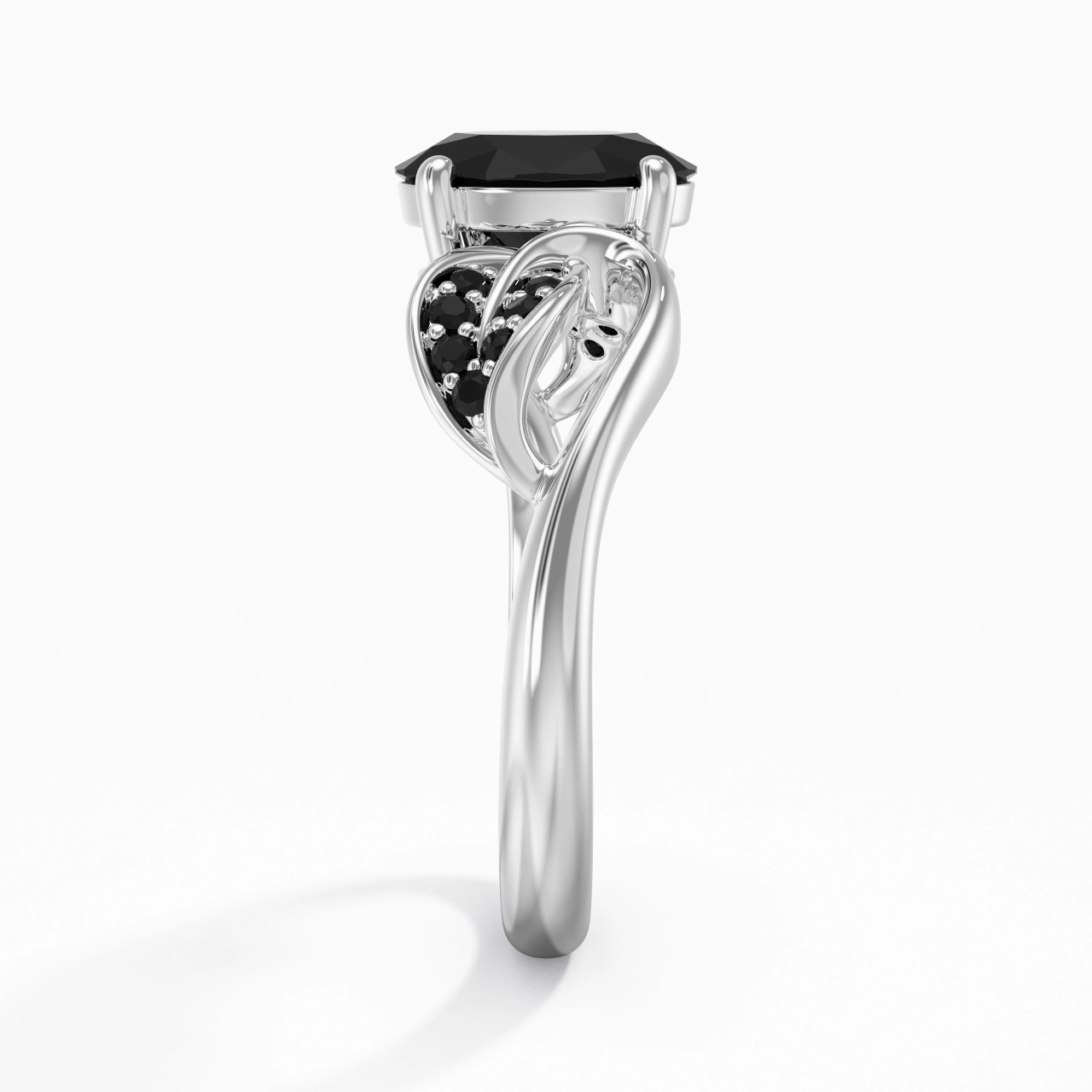 Black Cubic Zirconia Engagement Ring