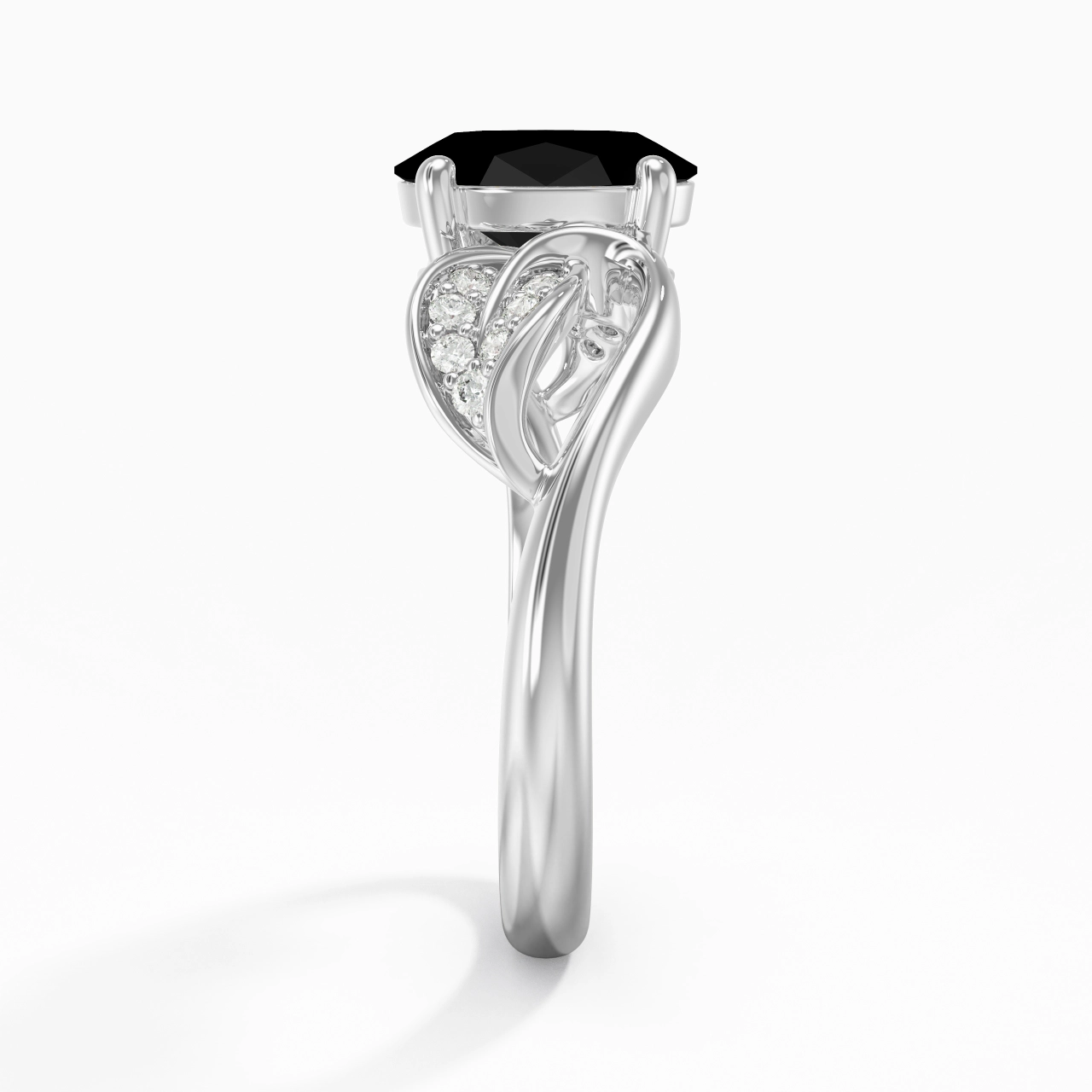 Black Cubic Zirconia Engagement Ring