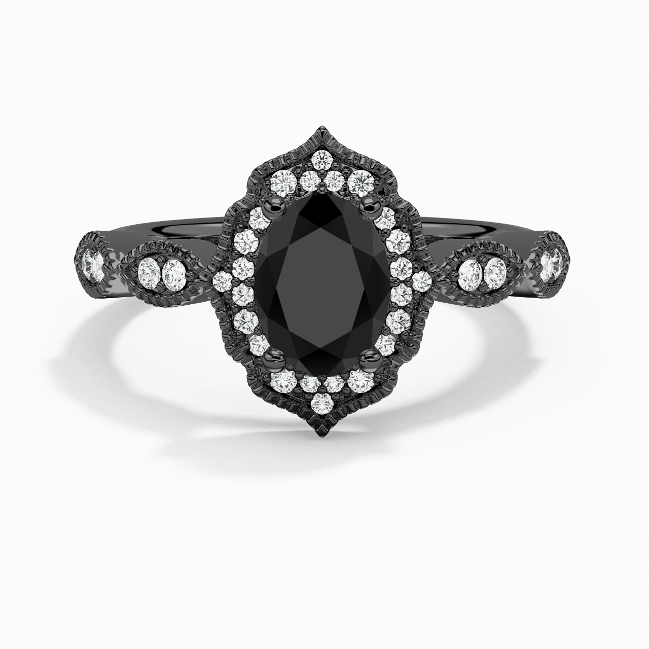 Black Cubic Zirconia Engagement Ring