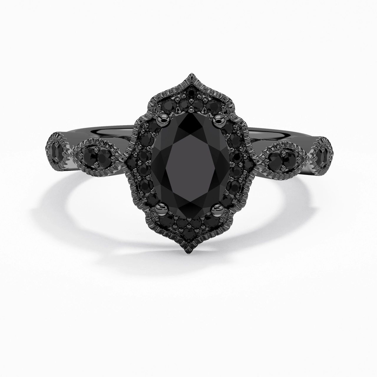 Blanc Noir Zircon cubique Bague de fiançailles