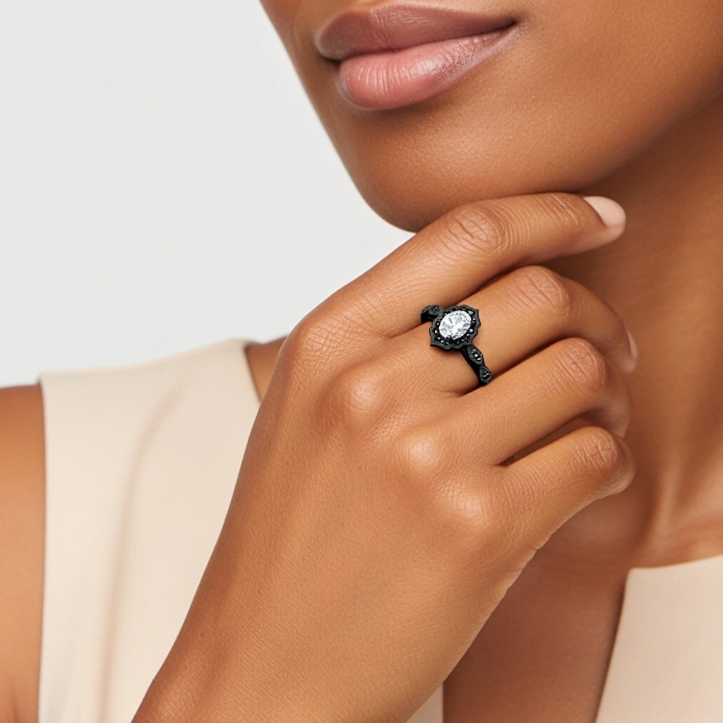 White Cubic Zirconia Engagement Ring