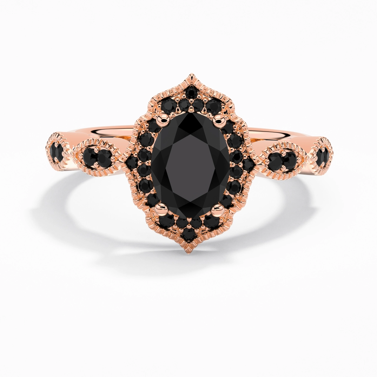 Blanc Noir Zircon cubique Bague de fiançailles
