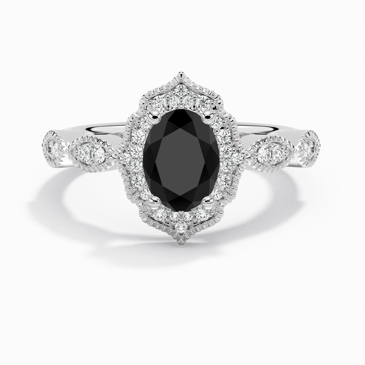 Black Cubic Zirconia Engagement Ring