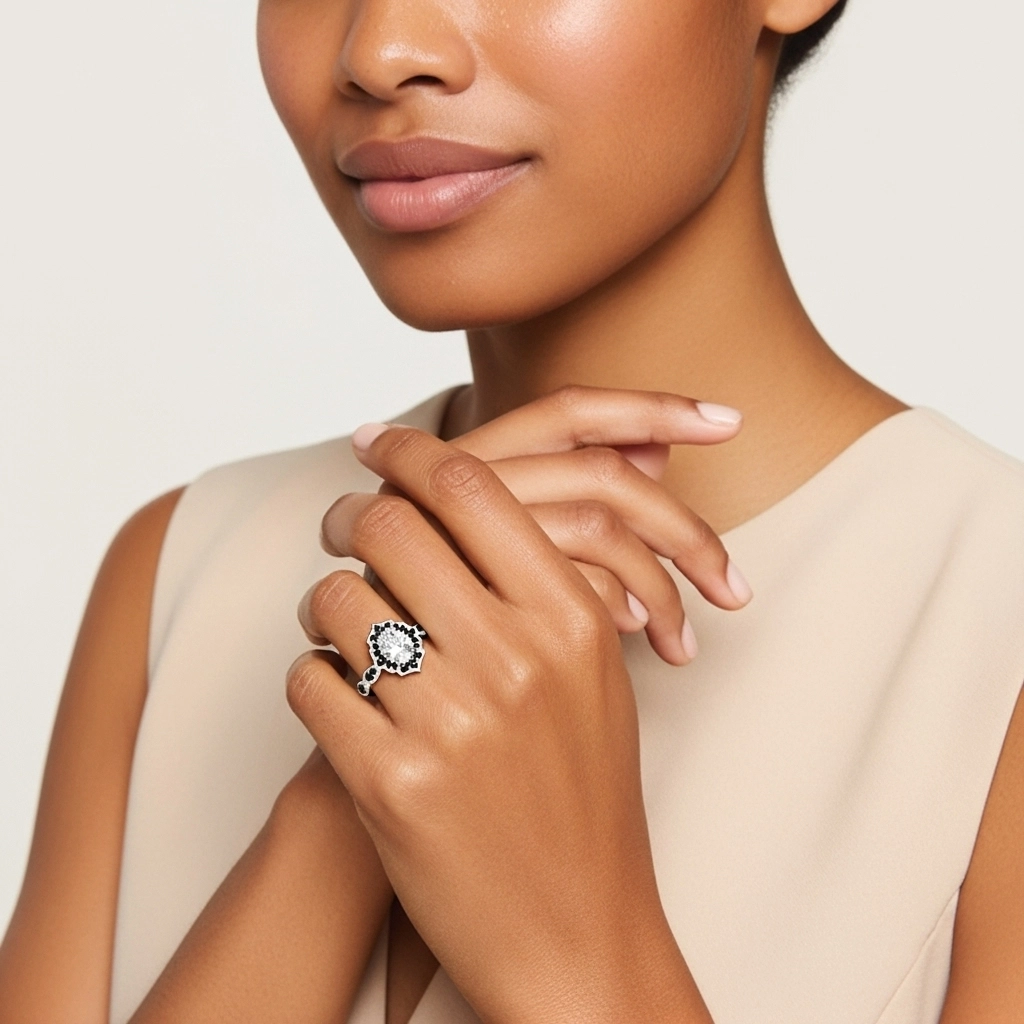 White Cubic Zirconia Engagement Ring