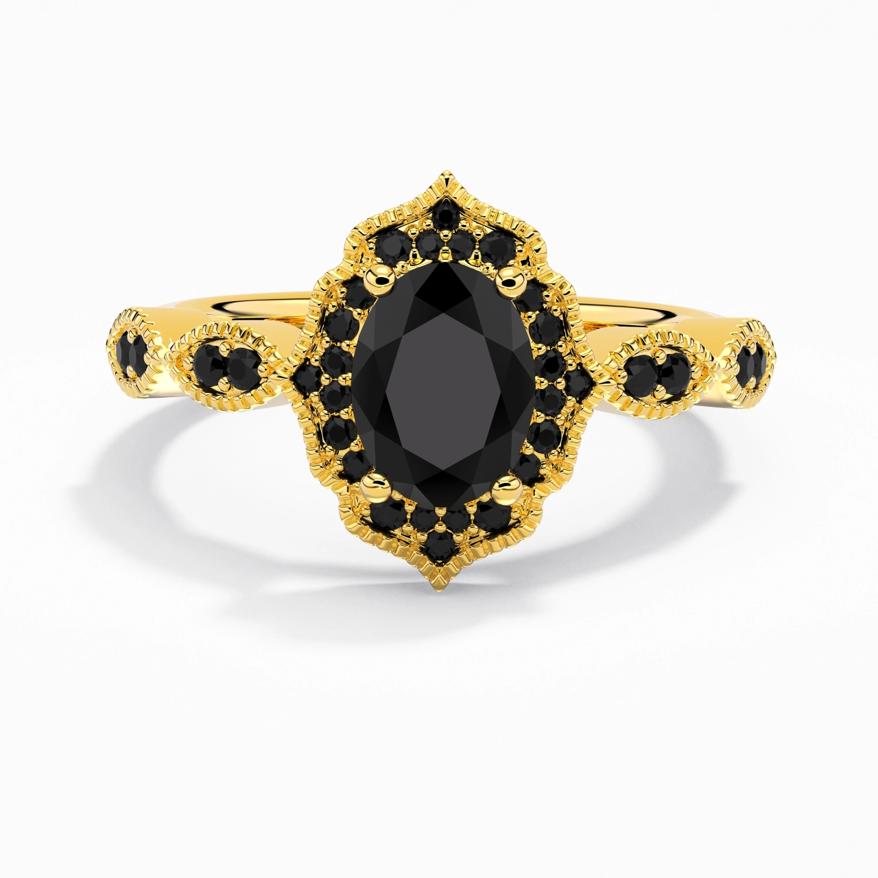 Blanc Noir Zircon cubique Bague de fiançailles