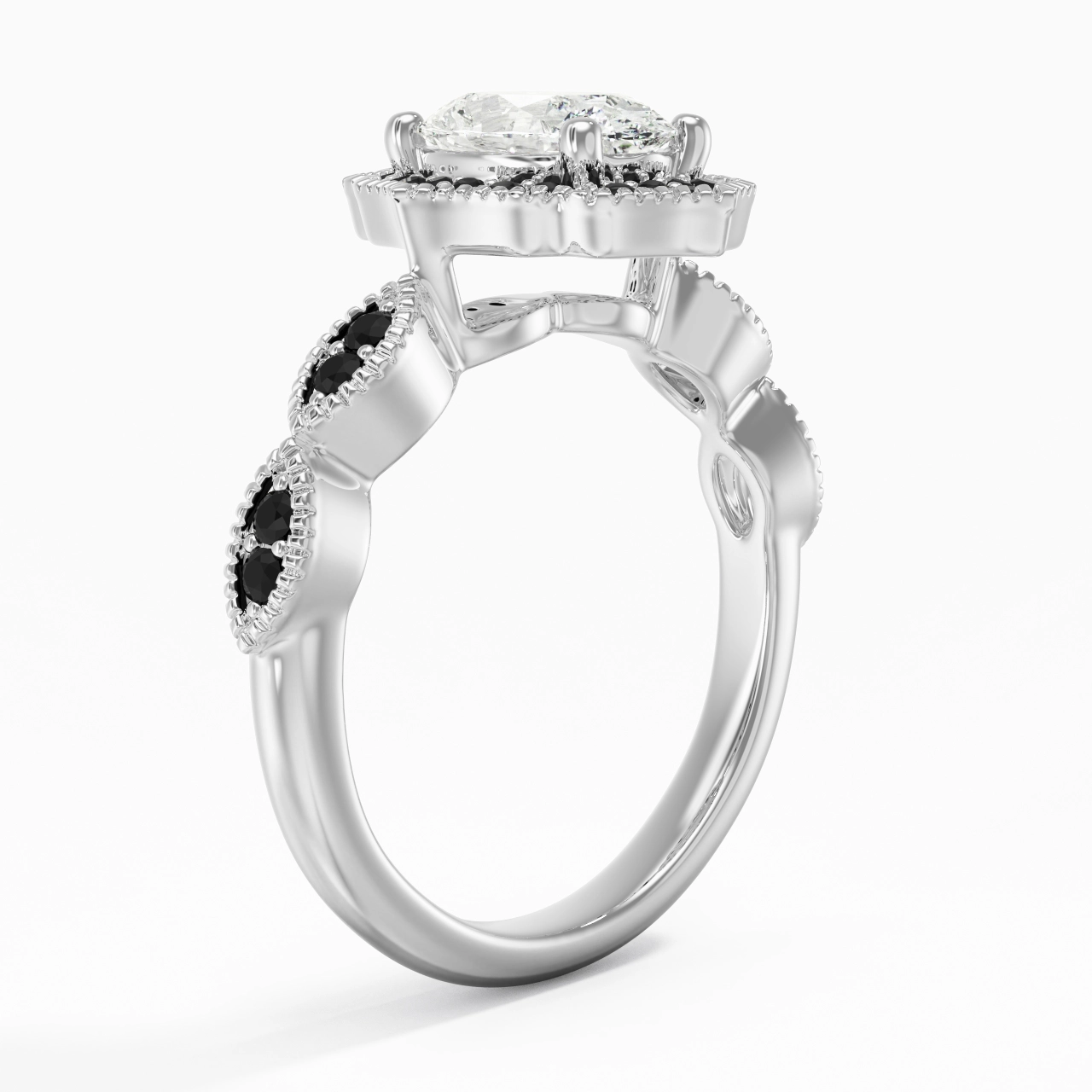 White Cubic Zirconia Engagement Ring