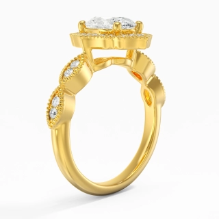 14K Gold Moissanite Engagement Ring