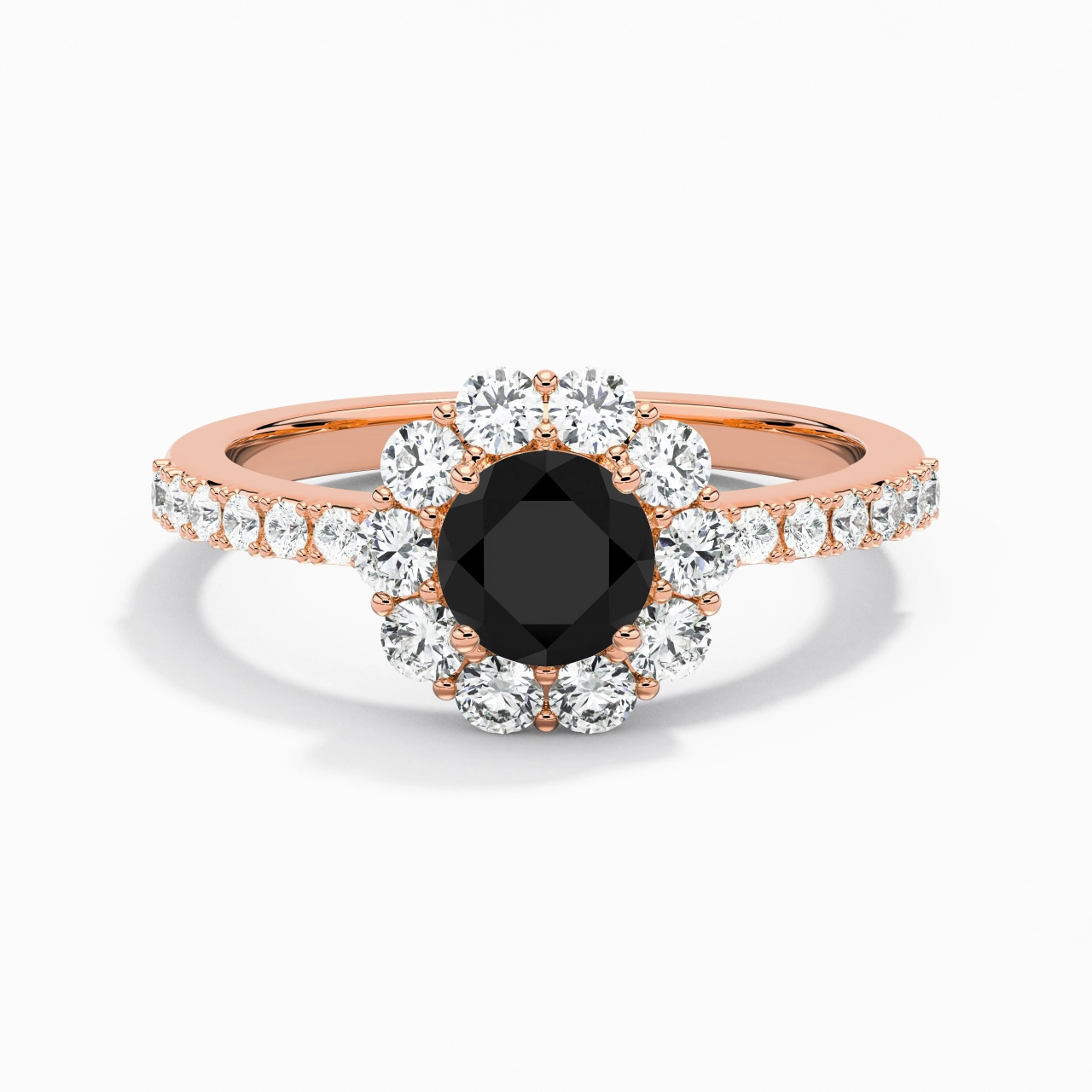 Black Cubic Zirconia Engagement Ring