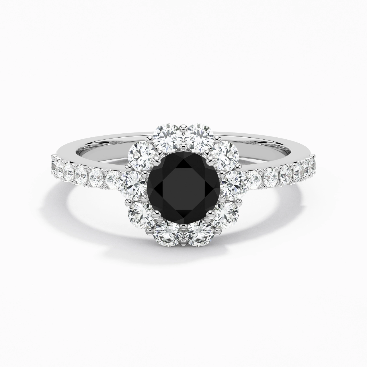 Black Cubic Zirconia Engagement Ring