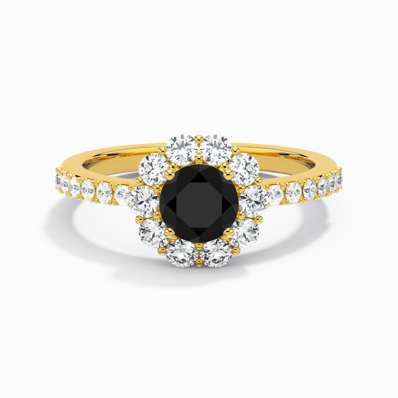 Black Cubic Zirconia Engagement Ring