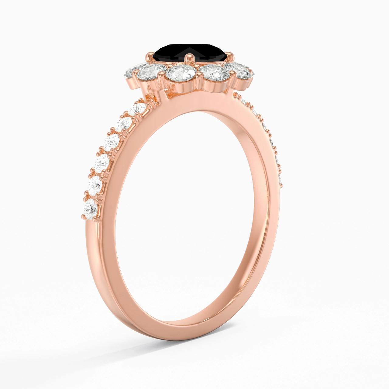 Black Cubic Zirconia Engagement Ring