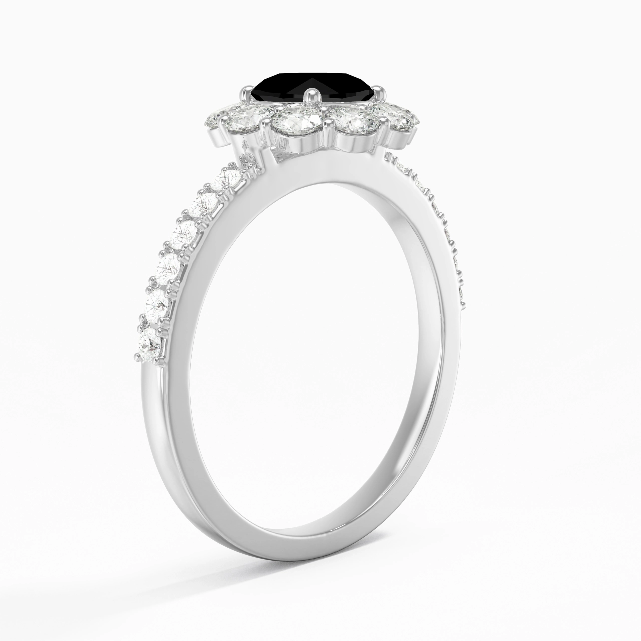 Black Cubic Zirconia Engagement Ring
