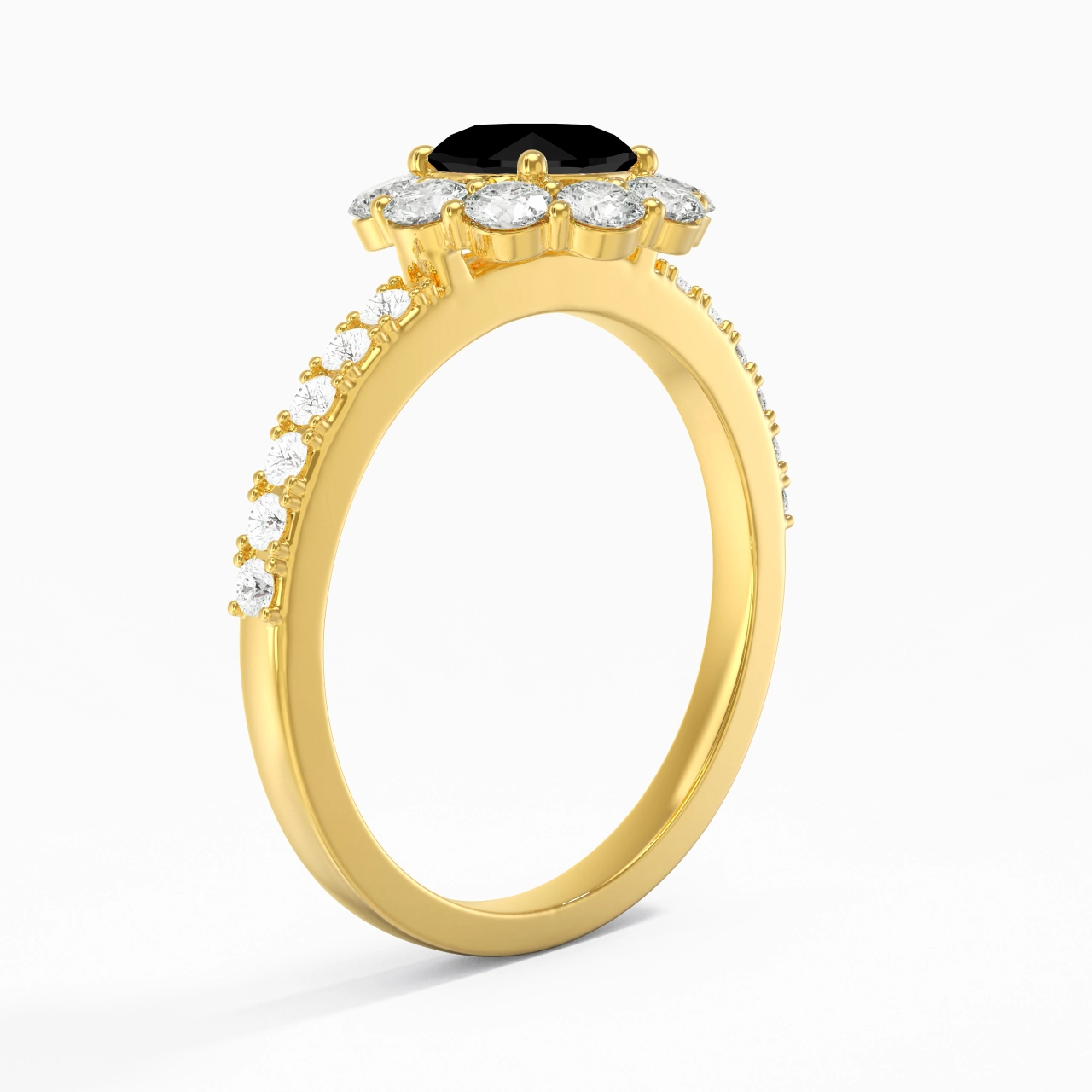 Black Cubic Zirconia Engagement Ring