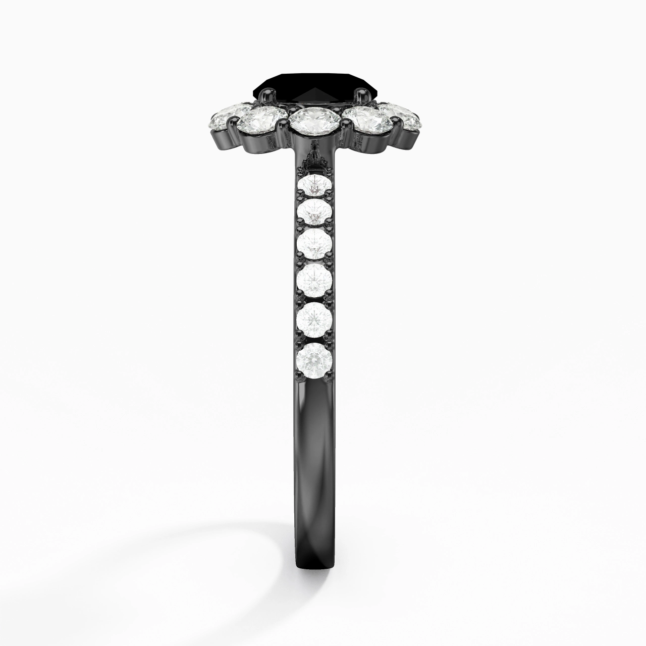 Black Cubic Zirconia Engagement Ring