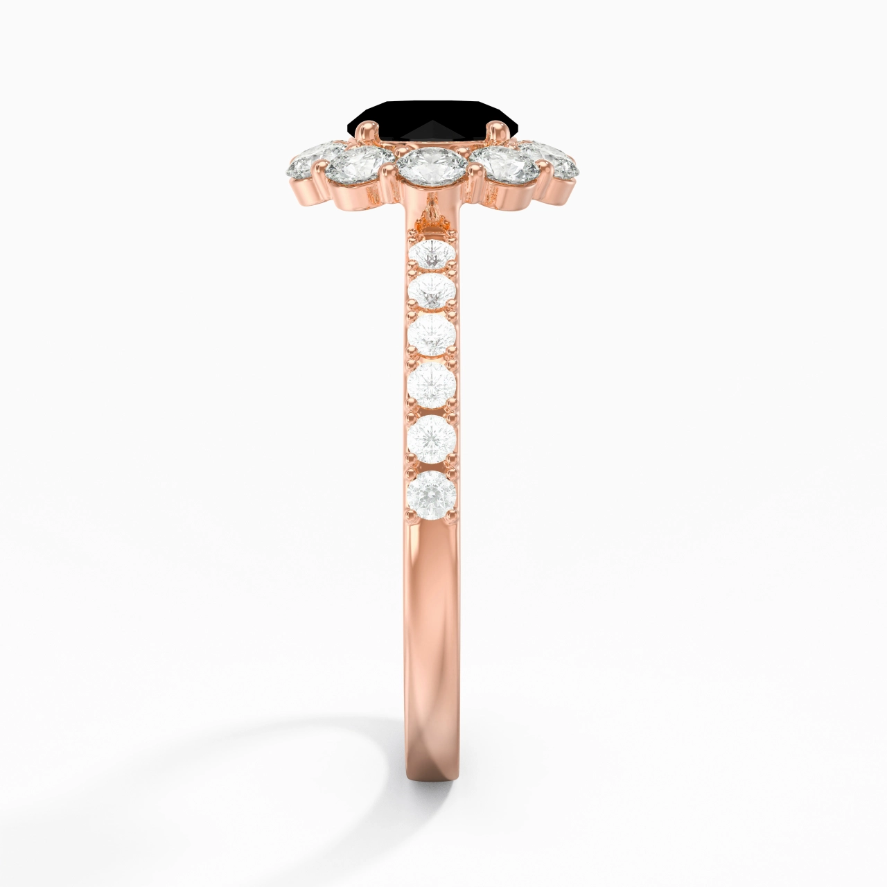 Black Cubic Zirconia Engagement Ring
