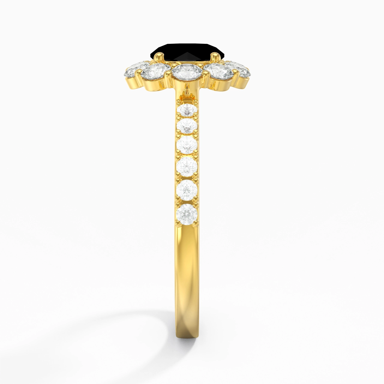 Black Cubic Zirconia Engagement Ring