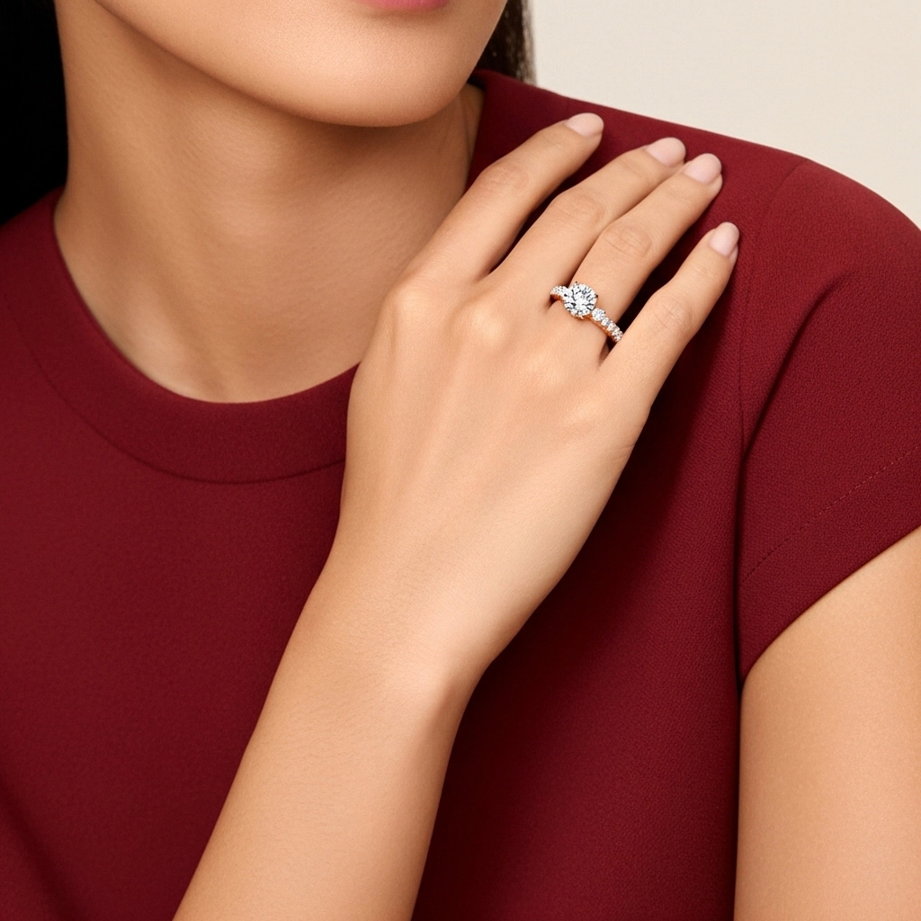 Three Stone Cathedral Engagement Ring 1.50ct Moissanite