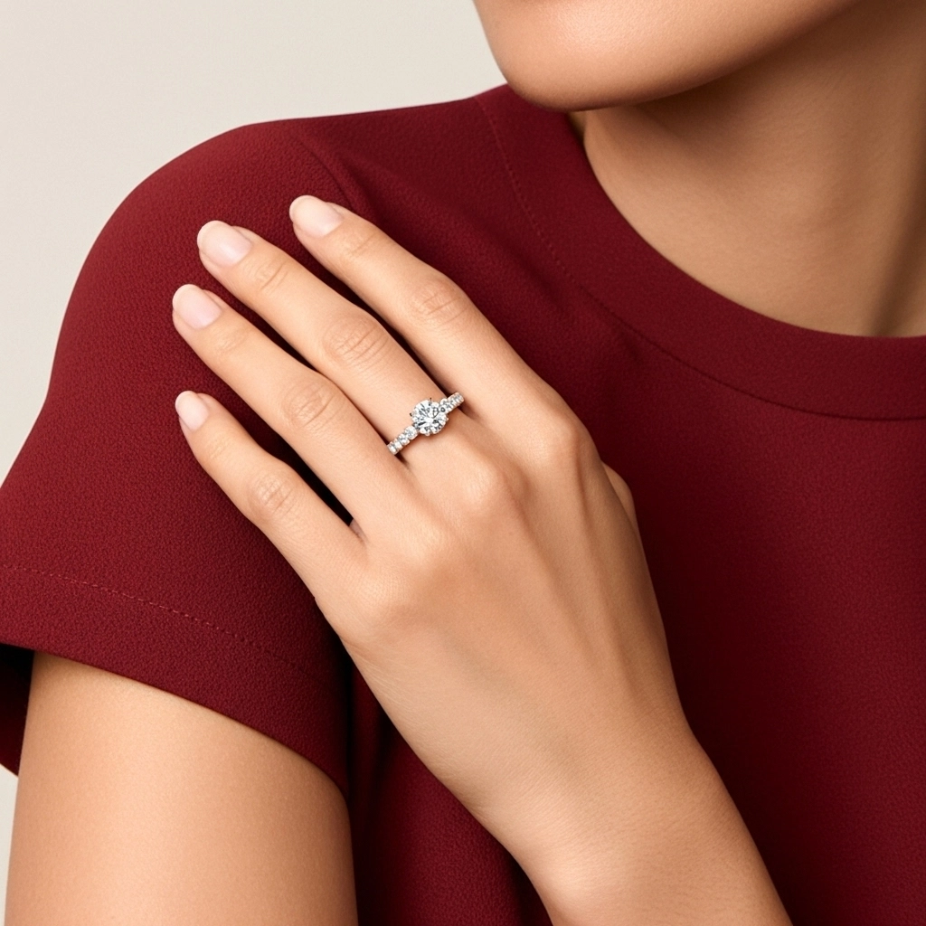 Three Stone Cathedral Engagement Ring 1.50ct Moissanite