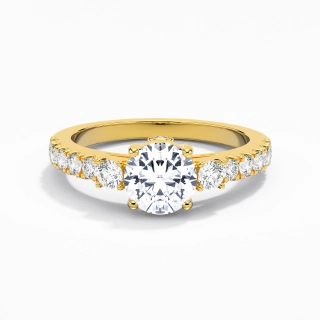 Three Stone Cathedral Engagement Ring 1.20ct Moissanite