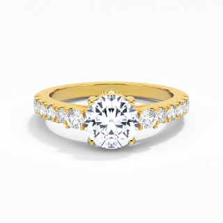 Three Stone Cathedral Engagement Ring 1.50ct Moissanite