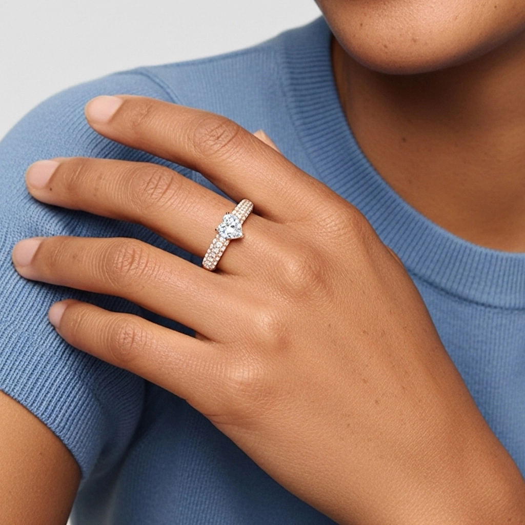 Pavé Engagement Ring 1.00ct Moissanite