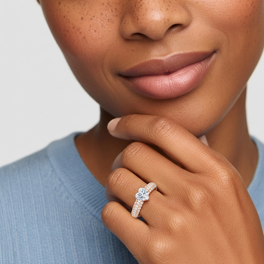 Pavé Engagement Ring 1.00ct Moissanite