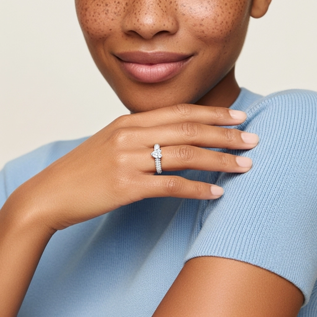 Pavé Engagement Ring 1.00ct Moissanite