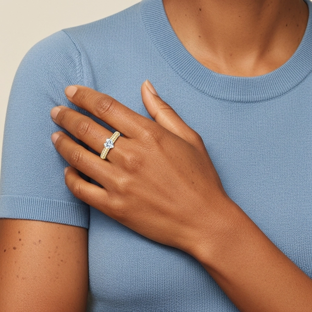 Pavé Bague de fiançailles 1.50ct Moissanite