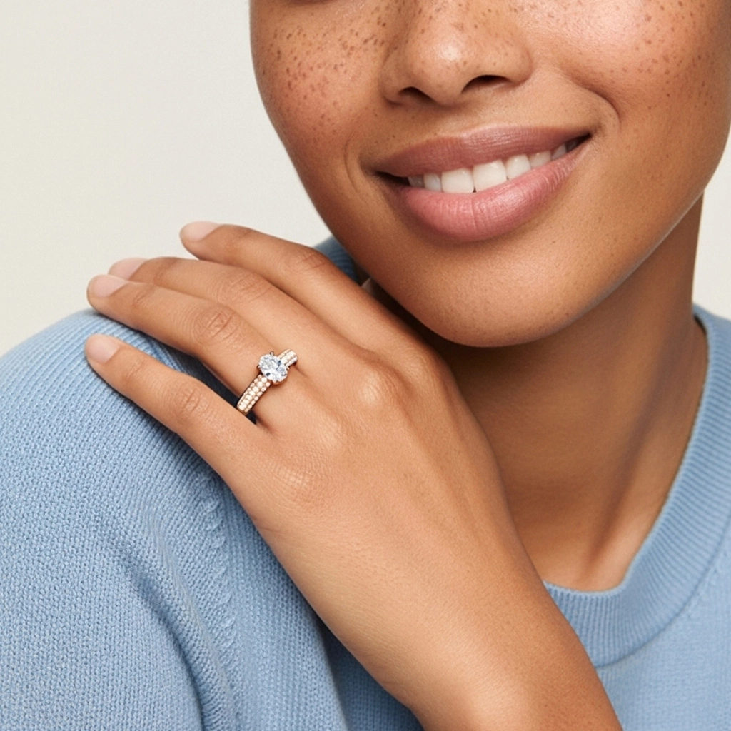 Pavé Engagement Ring 1.50ct Moissanite