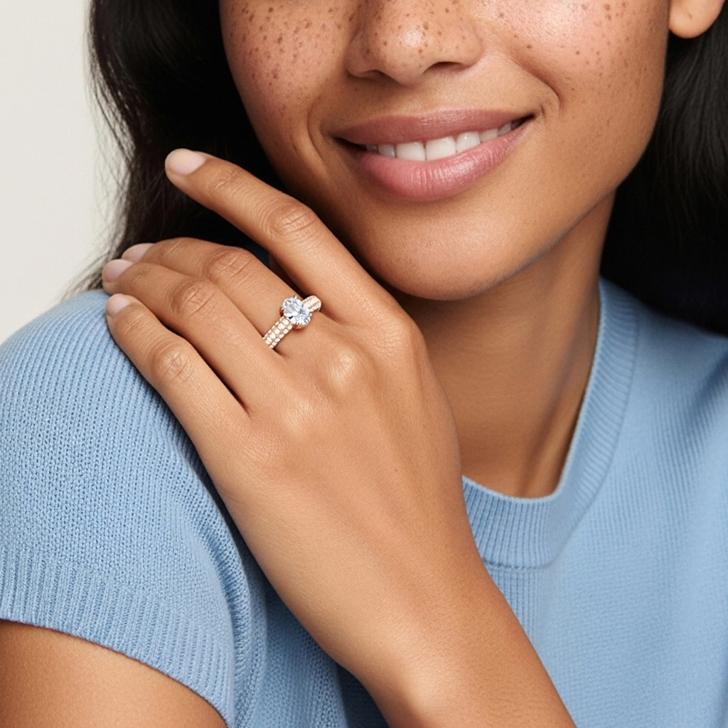 Pavé Engagement Ring 1.50ct Moissanite